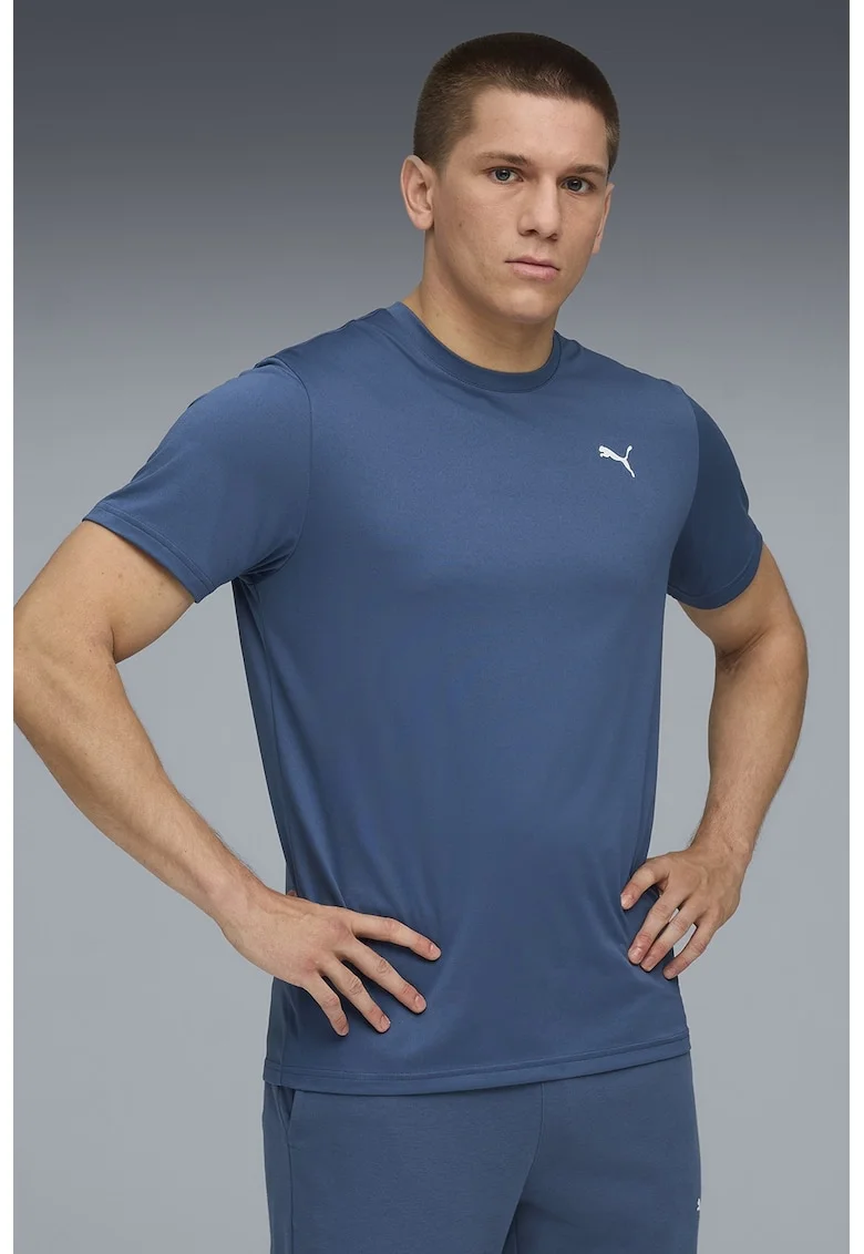 Tricou cu detaliu logo pentru fitness Essentials, Albastru inchis
