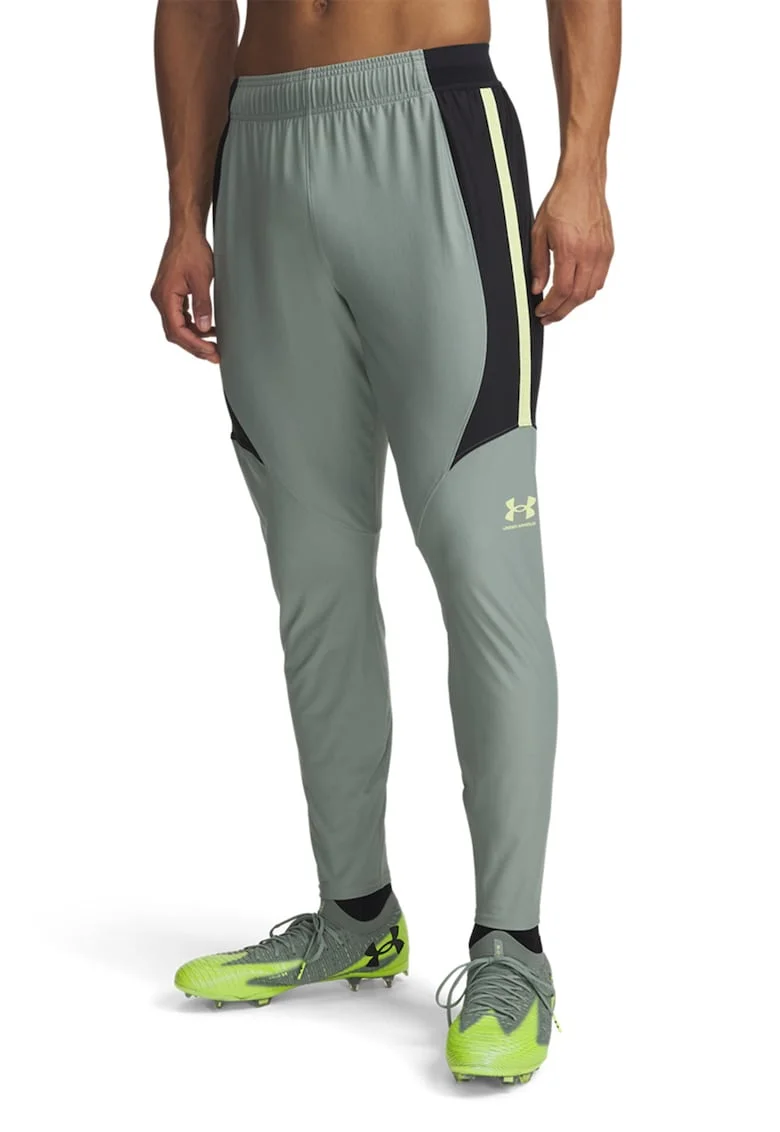 Pantaloni cu buzunare laterale pentru fotbal Challenger Pro, Negru/Verde pal