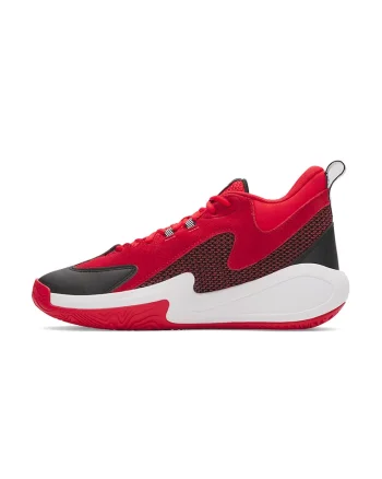 Pantofi mid-cut Curry 3Z 25 pentru baschet, Rosu/Negru/Alb optic