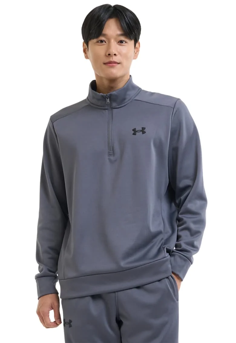 Bluza cu fenta cu fermoar pentru fitness, Gri inchis