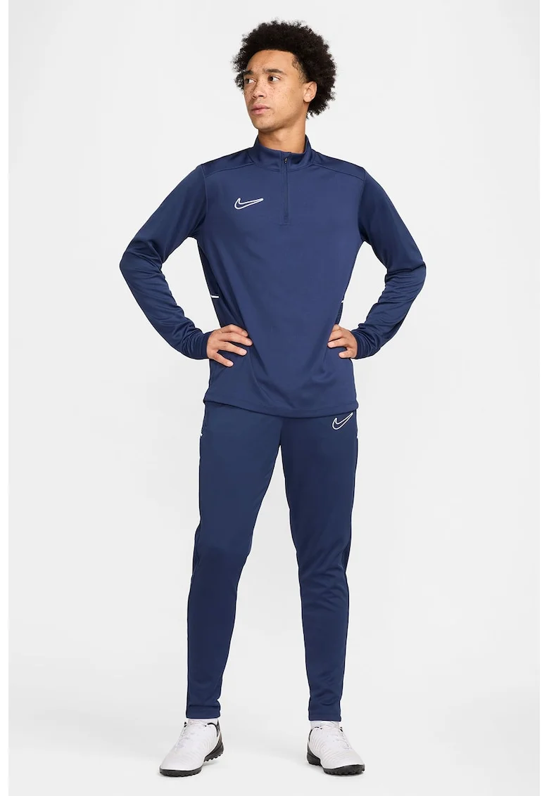 Pantaloni slim-fit cu logo, pentru fotbal, Alb/Albastru inchis