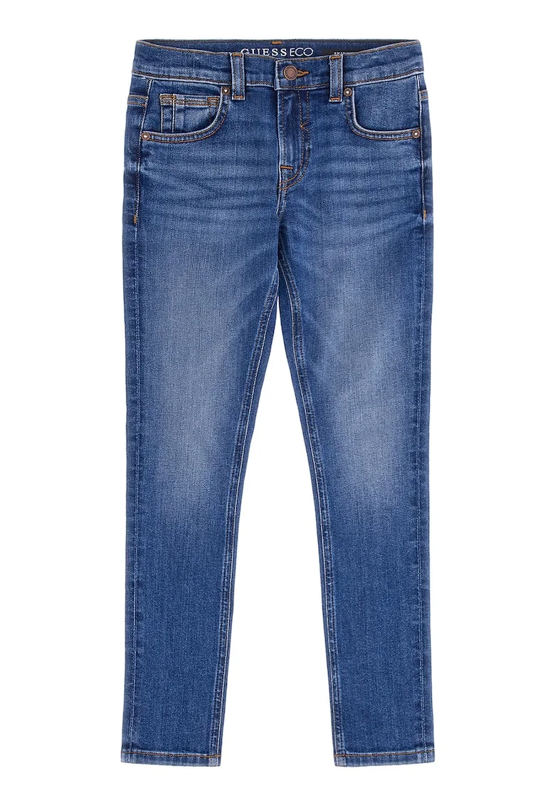 Blugi skinny cu aspect decolorat, Albastru
