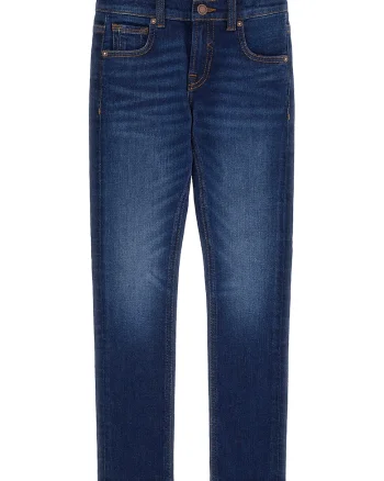 Blugi skinny cu aspect decolorat, Albastru inchis