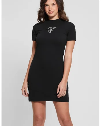 Rochie mini cu logo, Negru