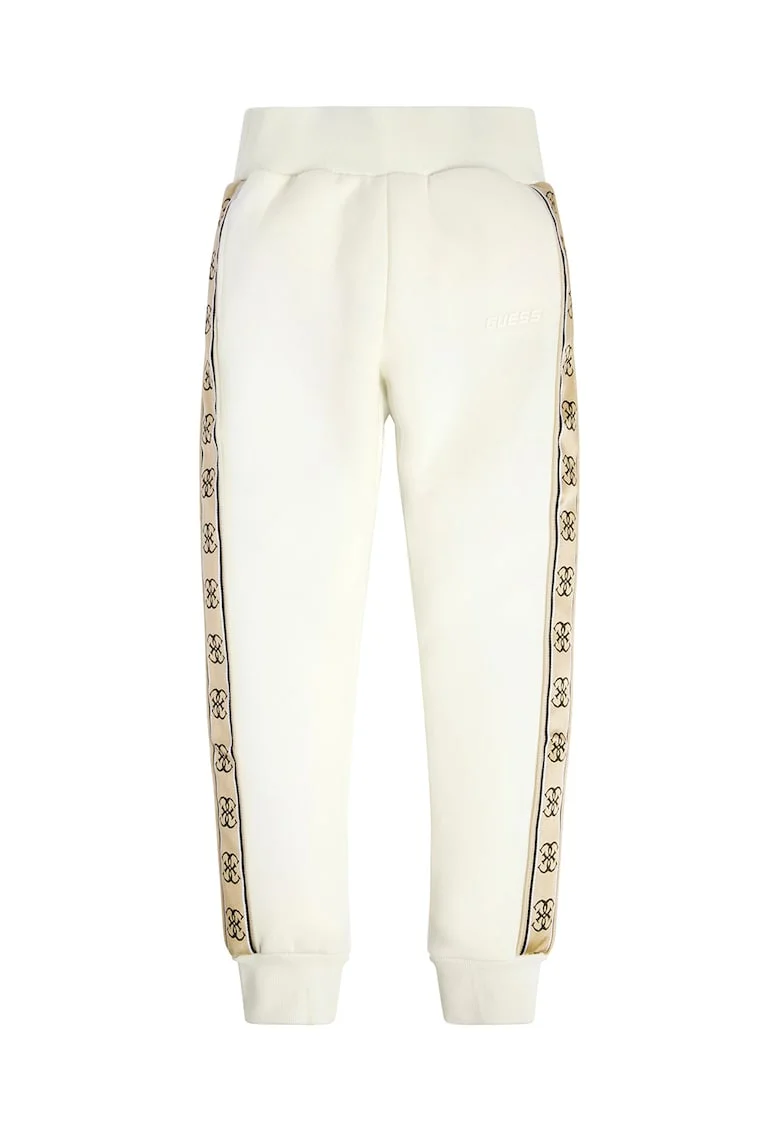 Pantaloni de trening cu segmente logo laterale, Maro nisip/Bej deschis