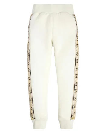 Pantaloni de trening cu segmente logo laterale, Maro nisip/Bej deschis