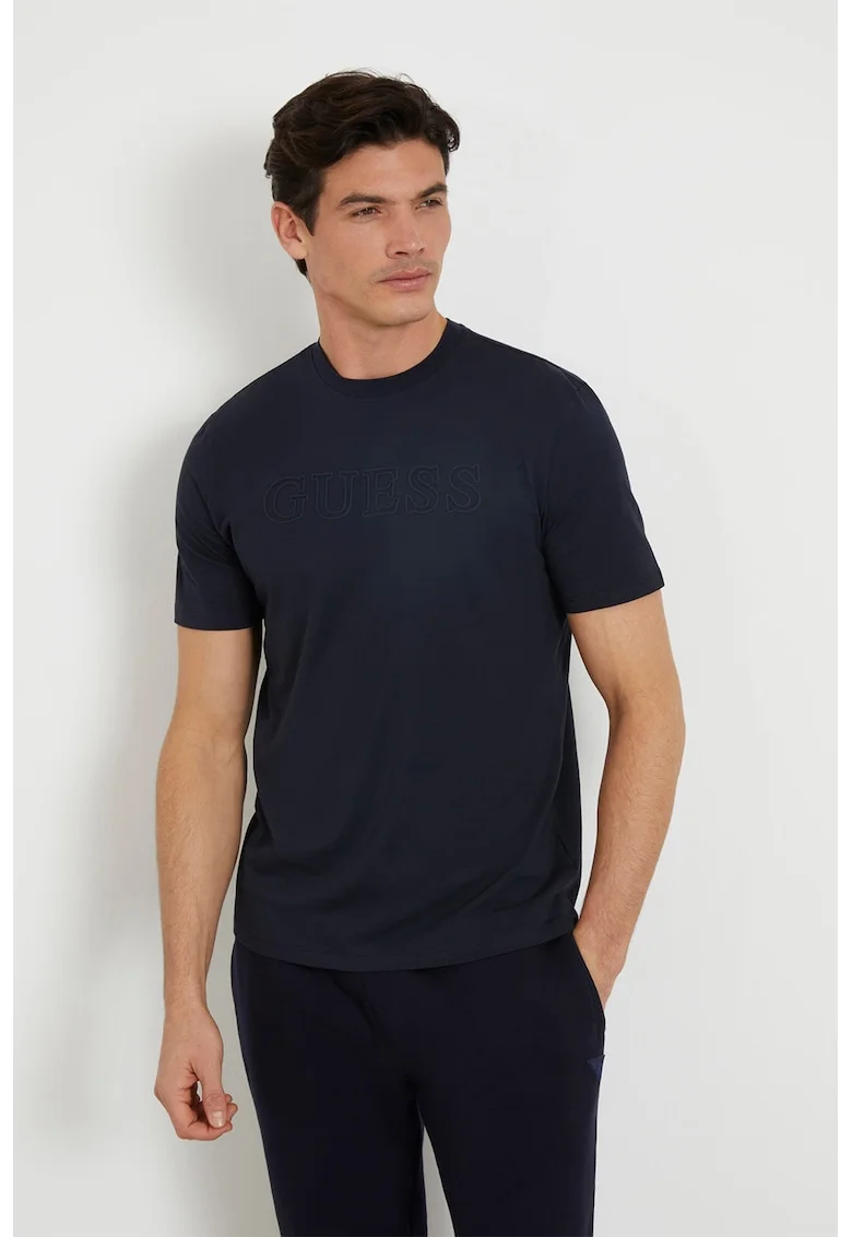 Tricou cu logo in relief, pentru antrenament, Negru stins