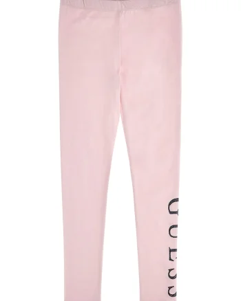 Colanti din amestec de bumbac cu imprimeu logo, Roz pastel