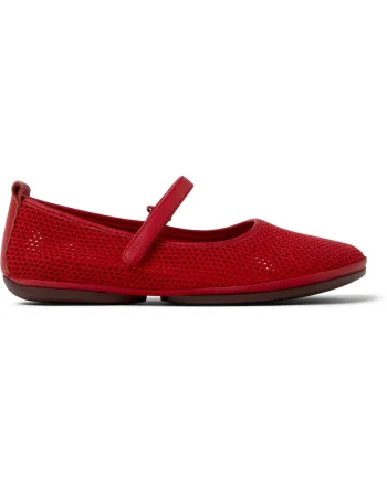 Balerini din material textil cu insertii de piele Right Nina, Rosu