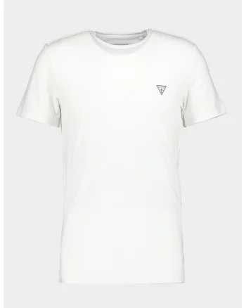 Tricou slim fit cu decolteu la baza gatului, Negru/Alb optic