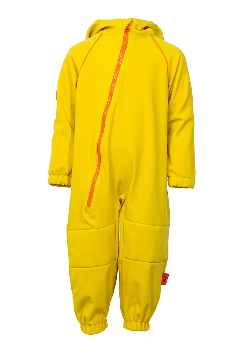 Salopeta impermeabila cu gluga Softshell, Galben pai