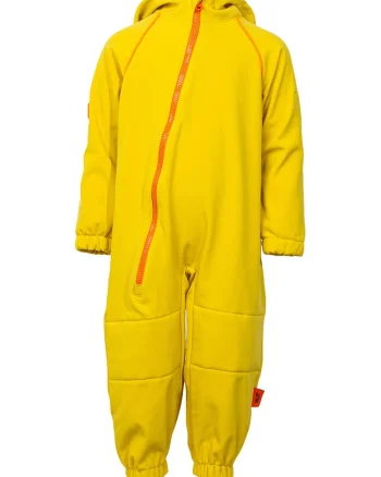 Salopeta impermeabila cu gluga Softshell, Galben pai