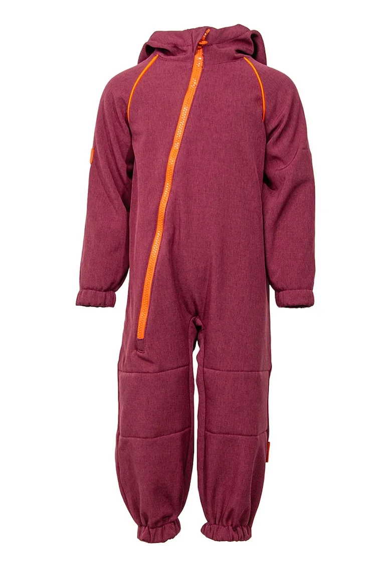 Salopeta impermeabila cu gluga Softshell, Roz zmeuriu