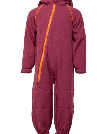 Salopeta impermeabila cu gluga Softshell, Roz zmeuriu