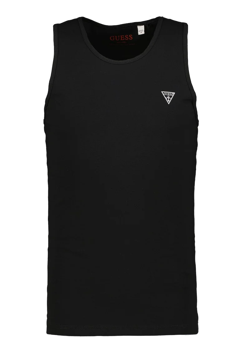 Top din amestec de bumbac cu detaliu cu logo discret, Negru