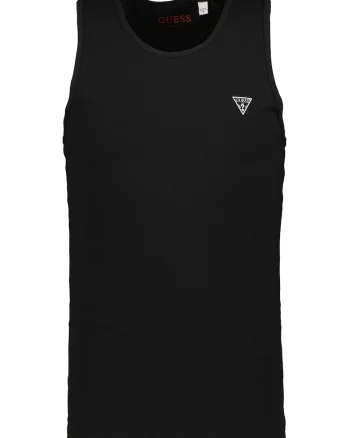 Top din amestec de bumbac cu detaliu cu logo discret, Negru