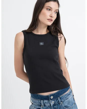 Top slim fit cu decolteu racerback, Negru