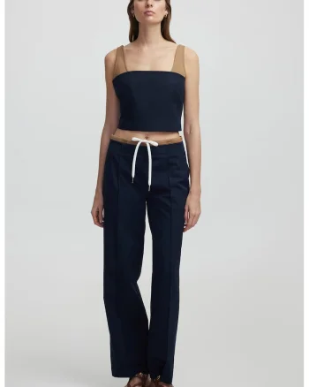 Top crop cu model uni, Bleumarin