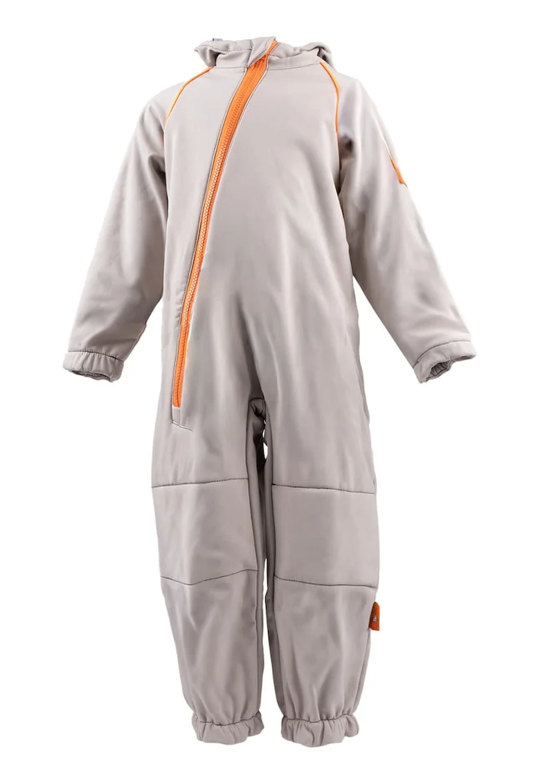 Salopeta impermeabila cu gluga Softshell, Gri deschis