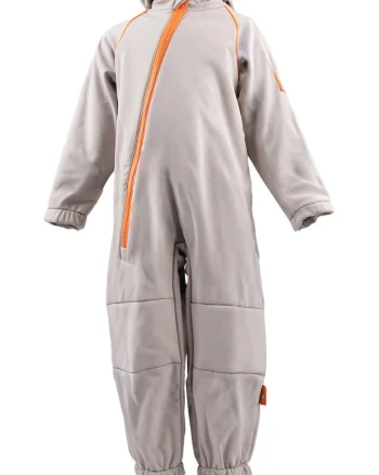 Salopeta impermeabila cu gluga Softshell, Gri deschis