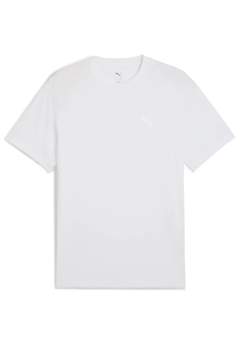 Tricou cu decolteu la baza gatului si logo Evostripe, Alb