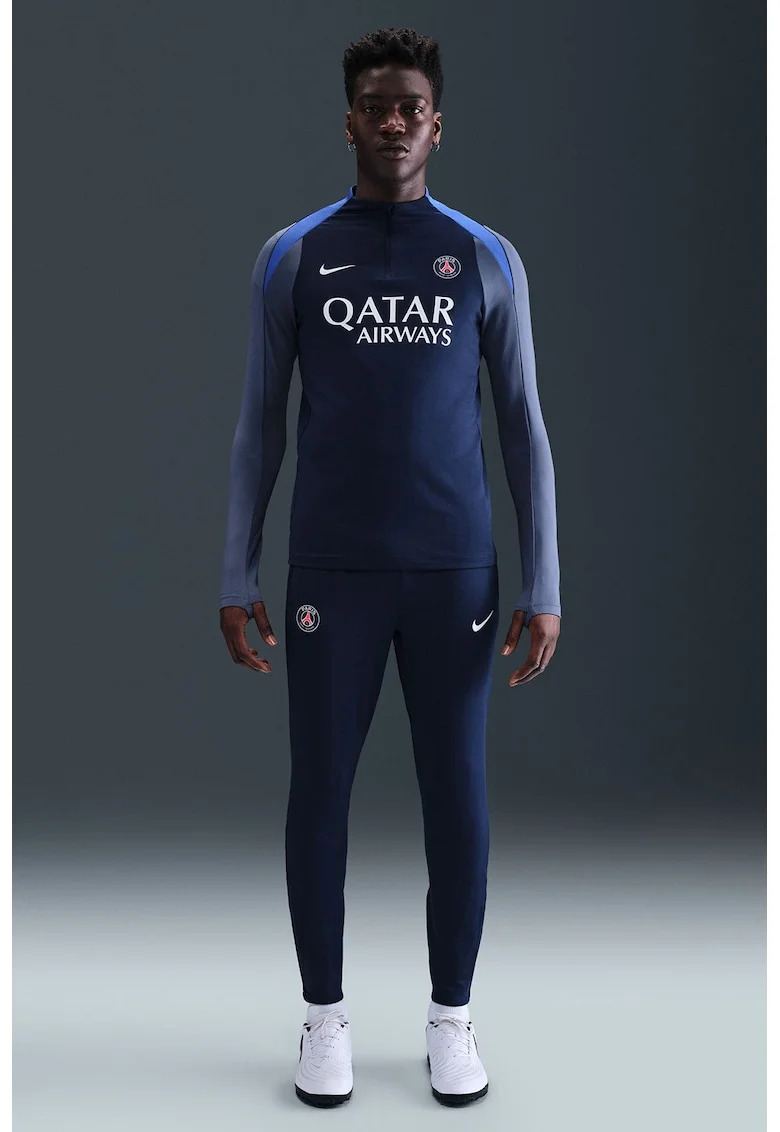 Bluza cu tehnologie Dri-FIT, pentru fotbal Paris Saint-Germain, Alb/Albastru prafuit/Bleumarin
