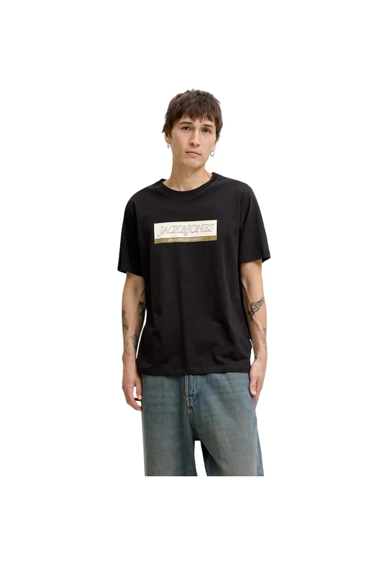 Tricou JACK &JONES Inwood Block Branding 50173, Negru