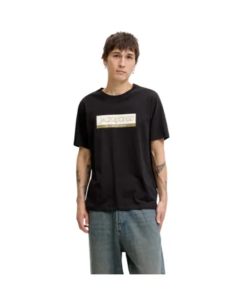 Tricou JACK &JONES Inwood Block Branding 50173, Negru
