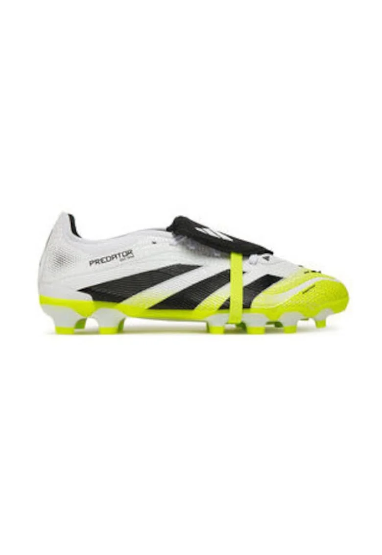 Pantofi sport de piele ecologica cu accente neon, pentru fotbal