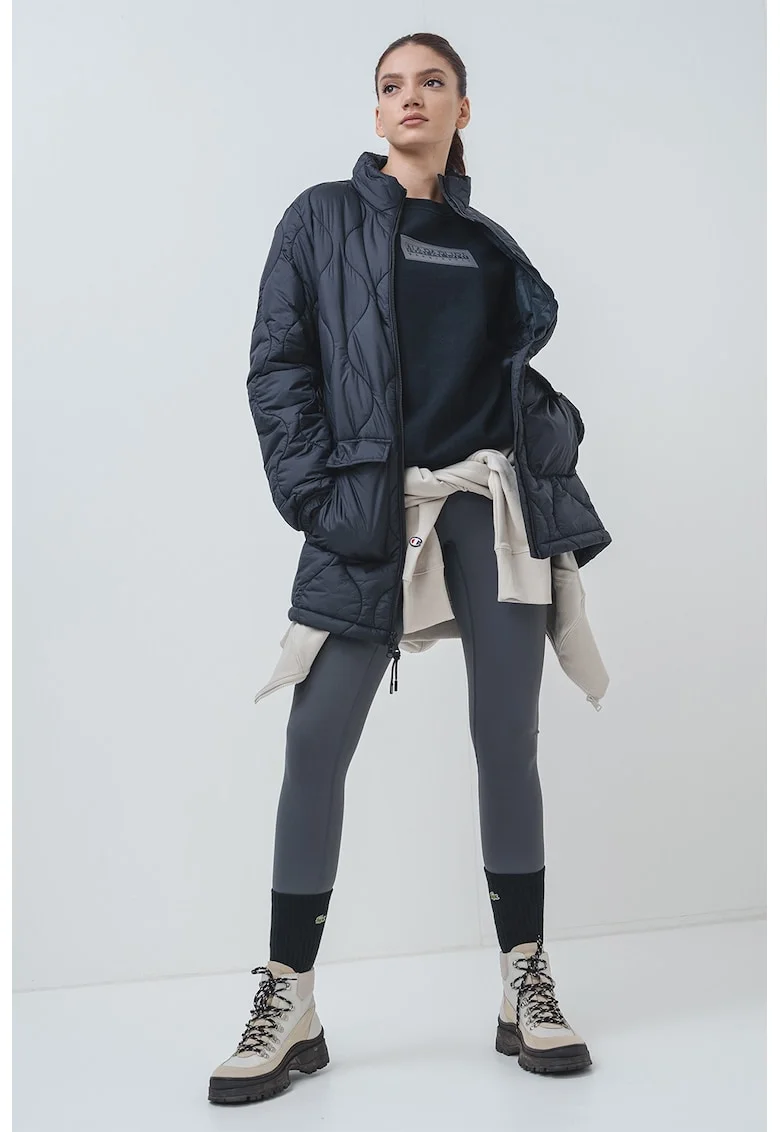 Jacheta regular-fit cu guler mediu, Negru