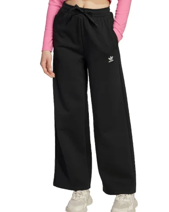 Pantaloni de trening cu croiala ampla si talie inalta, Negru