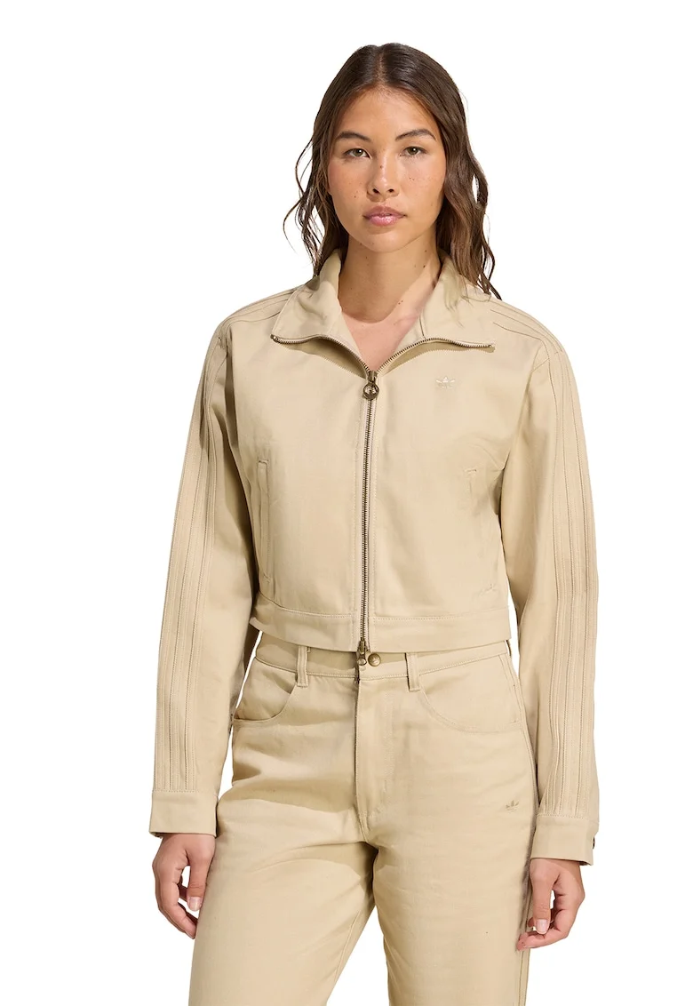 Jacheta crop de bumbac, Bej deschis