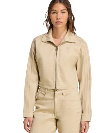 Jacheta crop de bumbac, Bej deschis