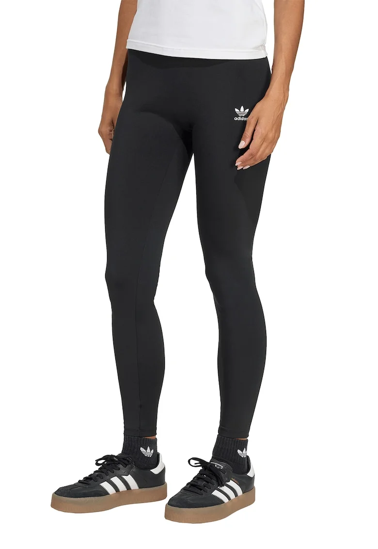Colanti cu talie inalta si logo Essentials, Negru