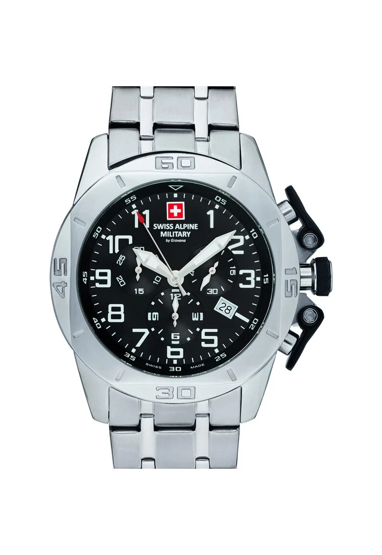 Ceas barbatesc Swiss Military 7063.9137, Quartz, 45mm, 10ATM, Argintiu