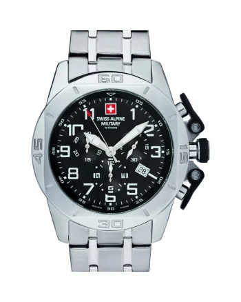 Ceas barbatesc Swiss Military 7063.9137, Quartz, 45mm, 10ATM, Argintiu