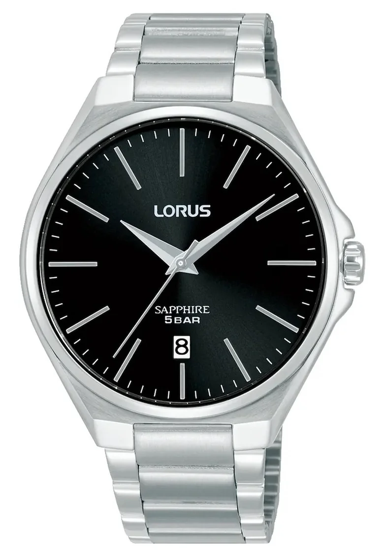 Ceas barbati,  Quartz, Argintiu, Negru