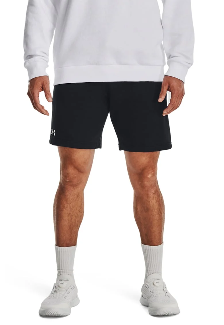 Pantaloni scurti cu logo, pentru fitness Rival, Alb/Negru