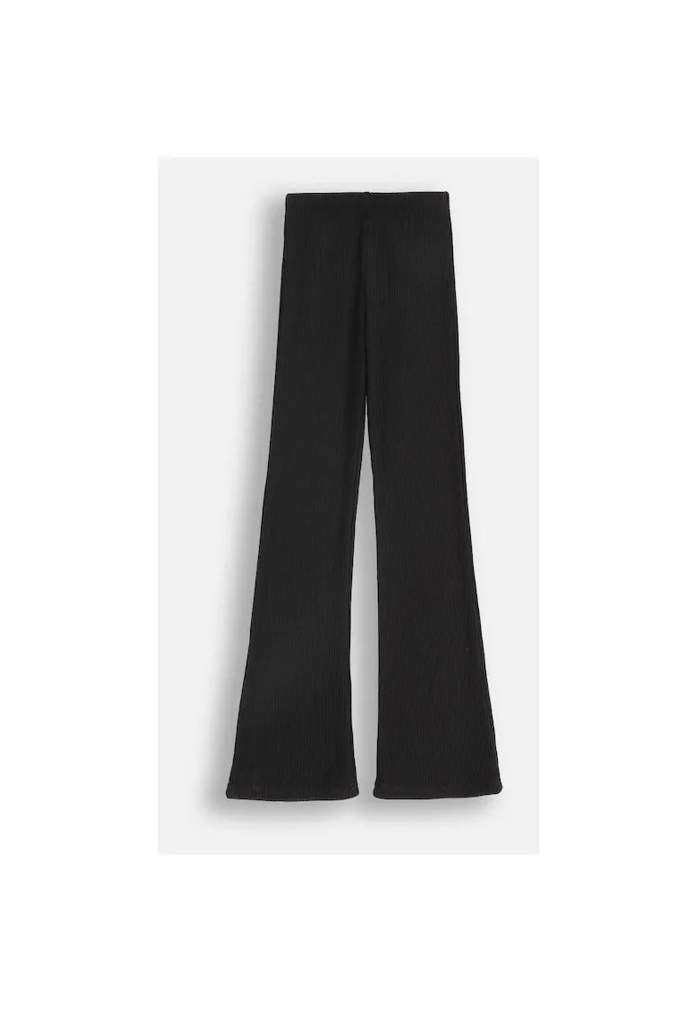 Colanti  cu dungi, crac lung, negru, material moale, pentru fete