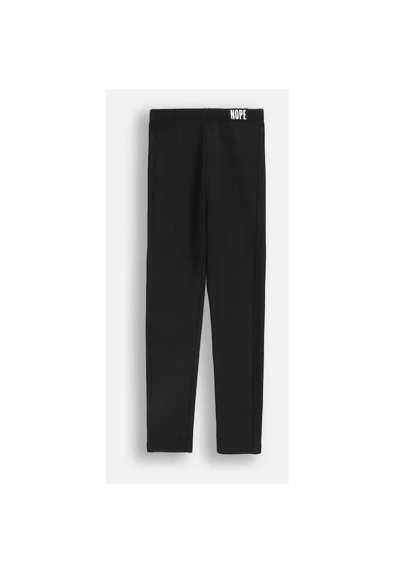Colanti  elastici, negru, poliester, pentru fete, crac lung, cu aplicatie decorativa