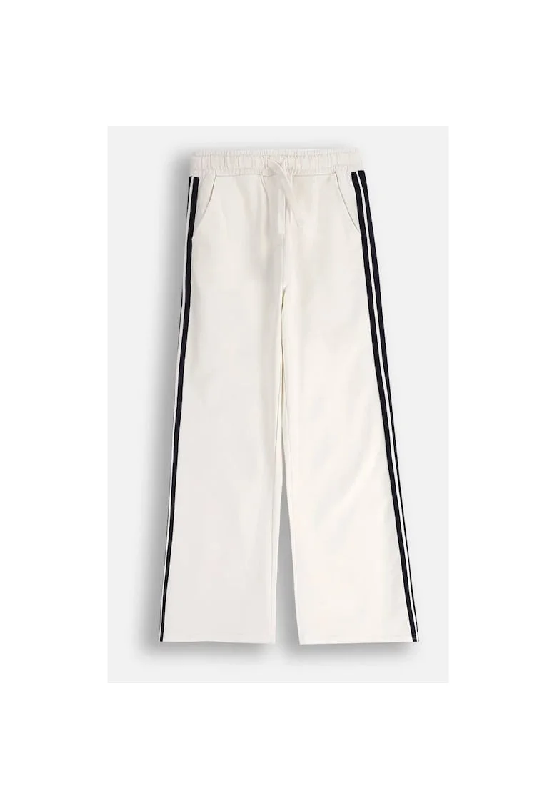 Pantaloni sport cu benzi contrastante si buzunare oblice
