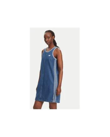 Rochie scurta din denim cu decolteu rotund