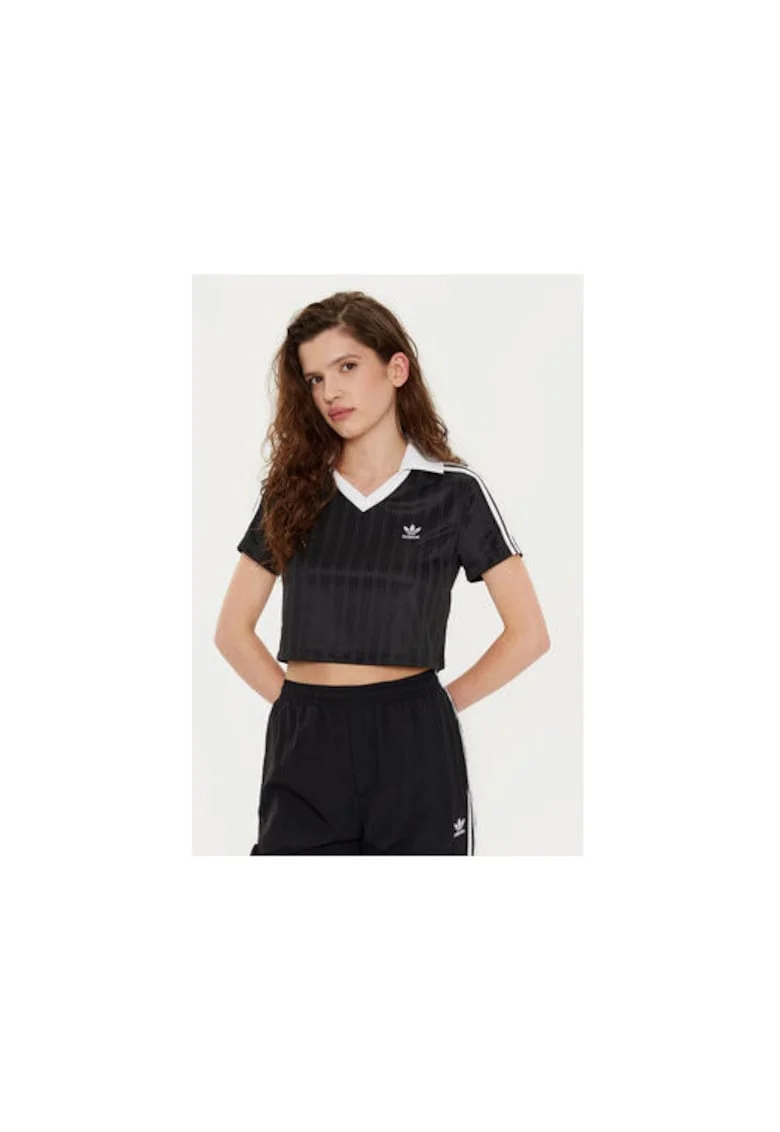 Tricou crop cu detalii logo