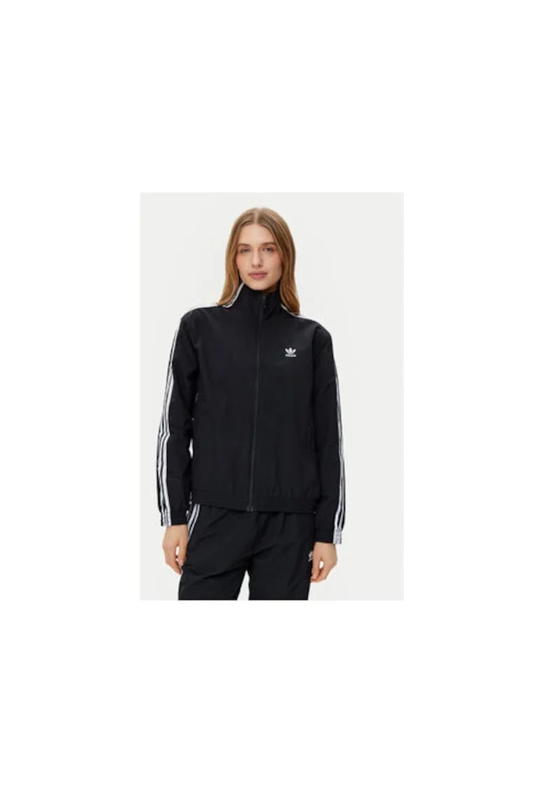 Bluza de trening cu croiala lejera si fermoar