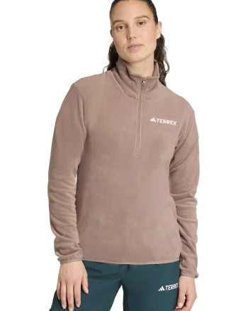 Bluza cu fenta cu fermoar pentru drumetii, Maro deschis