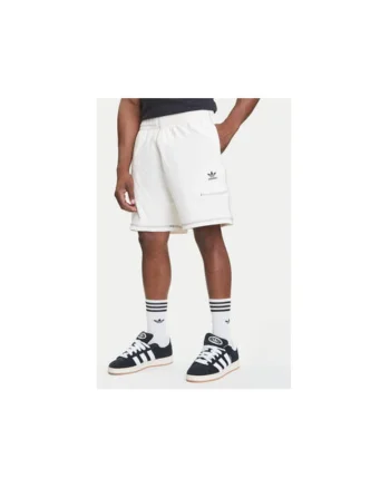 Pantaloni scurti de trening din poliester cu model grafic si logo,