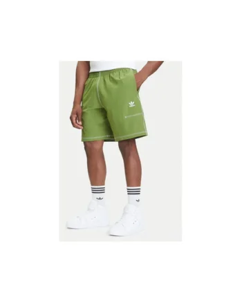 Pantaloni scurti de trening din poliester cu model cusut si logo