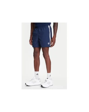 Pantaloni scurti de trening din amestec de poliamida cu dungi laterale si logo