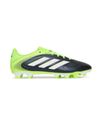 Pantofi sport din piele ecologica, pentru fotbal, Negru/Verde neon