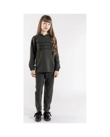 Pantaloni sport din bumbac cu buzunare pentru fete, Verde